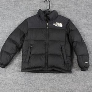 The North Face Jacket Kid Youth Small 7/8 Down Puffer 700 Black Winter Coat Warm